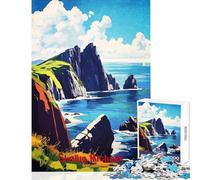 Jigsaw Puzzles 1000 Pieces for Adults Skellig Michael Art Poster Educational Games Difficult Challenge Toy Wall Decor for Birthday, Chrismas (38x26cm)
