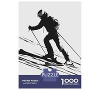 Jigsaw Puzzles 1000 Pieces for Adults Ski Skiing Black And White Jigsaws for Adults Fun Games A Work of Art Deal As Gifts for The Whole Family 70x50cm/1000pcs
