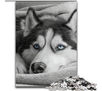 Jigsaw Puzzles 1000 Pieces for Adults Sleeping Husky Puzzle Family Bonding Activity, Unique Gift for Holidays & Birthdays 50X75CM