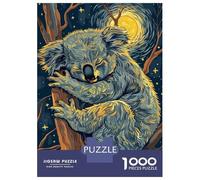 Jigsaw Puzzles 1000 Pieces for Adults Sleeping Koala in Starry Night Puzzles for Adults Fun Games Improve Memory Deal As Gifts for The Whole Family 52x38cm/1000pcs