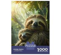 Jigsaw Puzzles 1000 Pieces for Adults Sloth Animal Family Adult Jigsaw Relax Games Difficult Challenge Help The Brain Exercise 38x26cm/1000pcs
