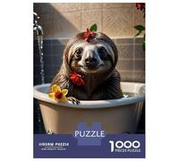 Jigsaw Puzzles 1000 Pieces for Adults Sloth on Bathroom Jigsaws for Adults Fun Games A Work of Art Deal As Gifts for The Whole Family 38x26cm/1000pcs