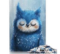 Jigsaw Puzzles 1000 Pieces for Adults Slumbering Sapphire Owl Puzzle for Adults Woodenboard Puzzles Family Fun Jigsaws Puzzles 1000pcs (75x50cm)