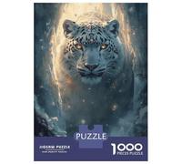 Jigsaw Puzzles 1000 Pieces for Adults Snow Leopard Portrait in Winter Cave Jigsaws for Adults Family Games Stress Reliever Stress Reduction Gifts 38x26cm/1000pcs