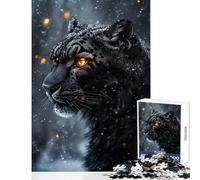 Jigsaw Puzzles 1000 Pieces for Adults Snow Leopard's Gaze Educational Games Improve Memory Anti-Stress Toys Enhance Love between Couples (38X26cm)