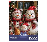 Jigsaw Puzzles 1000 Pieces for Adults Snowman Family Christmas Puzzles for Adults Fun Games Improve Memory Deal As Gifts for The Whole Family 70x50cm/1000pcs