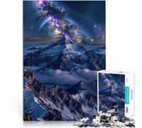 Jigsaw Puzzles 1000 Pieces for Adults Snowy Mountain Under Milky Way Denkspiel Geburtstagsgeschenk, Geschenke, Wandkunst52x38cm