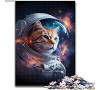 Jigsaw Puzzles 1000 Pieces for Adults Space Cat Astronaut Made of Wood, Making It A Great Gift for Family Fun 50x75cm for Holidays, Birthdays, And Family Game Nights