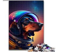 Jigsaw Puzzles 1000 Pieces for Adults Space Dachshund Sausage Made of Wood, Perfect DIY Art Decor Or Birthday Gift 50x75cm for Birthday Holiday Christmas