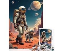 Jigsaw Puzzles 1000 Pieces for Adults Space Explorer And Dog Companion Educational Toy Gift For Birthdays Relaxing Games Artists Collection, Fine Art Size 50x75cm