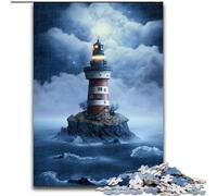Jigsaw Puzzles 1000 Pieces for Adults Space Light House Puzzle Made of Wood,Perfect for Christmas, Halloween, Easter, New Year 1000pcs(50x75cm)