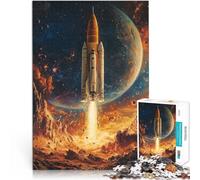 Jigsaw Puzzles 1000 Pieces for Adults Space Rocket Launch Handgeschwindigkeitswettbewerb Für Paare geeignet75x50cm