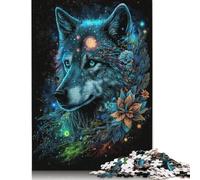Jigsaw Puzzles 1000 Pieces for Adults Space Wolf And Flowers Jigsaw Puzzle Set Adult Toys Gift Jigsaw for Home Wall Decoration 1000pcs (75x50cm)