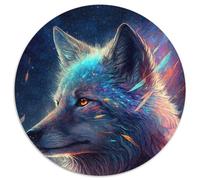 Jigsaw Puzzles 1000 Pieces for Adults Spirit Wolf 1000Pc Adults Round Jigsaw Puzzle Challenging DIY Brain Teaser, Perfect Family Game Or Decorative Gift 1000pcs (67.5x67.5cm)