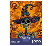 Jigsaw Puzzles 1000 Pieces for Adults Spooky Skeleton Art Jigsaw for Adults Fun Games Presents for Women Help The Brain Exercise 52x38cm/1000pcs