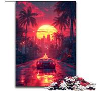 Jigsaw Puzzles 1000 Pieces for Adults Sports Cars on Neon Streets Puzzle Creative Family Game & Home Decor, for Teenagers (size : 26x38cm)