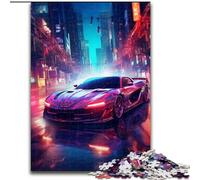 Jigsaw Puzzles 1000 Pieces for Adults Sports Cars on Neon Streets Puzzle Perfect for Teenagers & Family Fun, for Birthdays (size : 26x38cm)