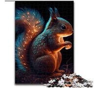 Jigsaw Puzzles 1000 Pieces for Adults Squirrel Animal Glowing Made of Wood, for Ages 14+ 50x75cm Challenging & Entertaining, Family Activity