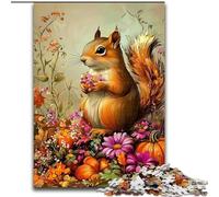 Jigsaw Puzzles 1000 Pieces for Adults Squirrel Flowers 1000 Piece Puzzle Family Interactive Game, Brain Teaser Gift, Educational Toy (size 26x38cm)