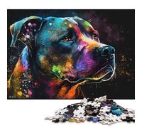 Jigsaw Puzzles 1000 Pieces for Adults Staffordshire Bull Terrier Dog Jigsaw Puzzles Wooden Puzzles Great Gift for Adults (Size 75 * 50cm)