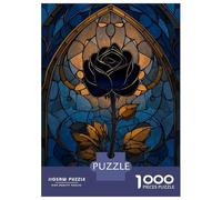 Jigsaw Puzzles 1000 Pieces for Adults Stained Glass Rose Window Jigsaw for Adults Family Games A Work of Art Help The Brain Exercise 52x38cm/1000pcs