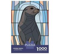 Jigsaw Puzzles 1000 Pieces for Adults Stained Glass Seal Puzzle for Adults Toy Wall Decor Hand Speed Race Stress Reduction Gifts 70x50cm/1000pcs