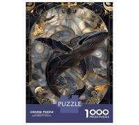 Jigsaw Puzzles 1000 Pieces for Adults Stained Glass Whale Puzzle for Adults Hands-on Game Improve Memory Deal As Gifts for The Whole Family 52x38cm/1000pcs