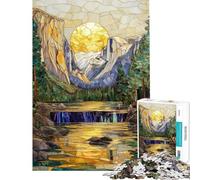 Jigsaw Puzzles 1000 Pieces for Adults Stained Glass Yosemite Jigsaws for Adults Relax Games Home Decoration Deal As Gifts for The Whole Family (Size 50x75cm)