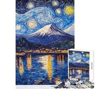 Jigsaw Puzzles 1000 Pieces for Adults Starry Mountain Reflections Educational Games Improve Memory Anti-Stress Toys Enhance Love between Couples (38X26cm)