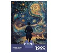 Jigsaw Puzzles 1000 Pieces for Adults Starry Night Art Print Adult Puzzles Relaxing Games Difficult Hard Deal As Gifts for The Whole Family 70x50cm/1000pcs