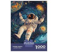 Jigsaw Puzzles 1000 Pieces for Adults Starry Night Astronaut Teenager Puzzles Family Game Difficult Challenge Stress Reduction Gifts 70x50cm/1000pcs