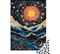Jigsaw Puzzles 1000 Pieces for Adults Starry Night Mountain Landscape -2 Jigsaw for Adults Relaxing Games Difficult Challenge for Birthday, Chrismas 38x26cm/1000pcs