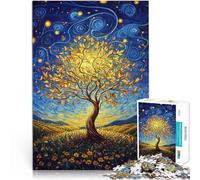 Jigsaw Puzzles 1000 Pieces for Adults Starry Night Tree Staycation: Zeit totschlagen Tolles Geschenk für Spiele75x50cm