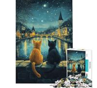 Jigsaw Puzzles 1000 Pieces for Adults Stars Over The River Toy Intellectual Game Practical Game Pattern Assembly Birthday Gifts (size 75x50cm)