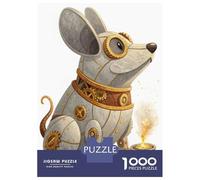 Jigsaw Puzzles 1000 Pieces for Adults Steampunk Mouse with Molten Gold Jigsaw for Adults Family Games A Work of Art Help The Brain Exercise 70x50cm/1000pcs