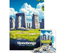 Jigsaw Puzzles 1000 Pieces for Adults Stonehenge Illustration Help The Brain Exercise Family Activities Relax Games for Age 14+ Game (38x26cm)