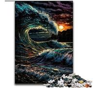 Jigsaw Puzzles 1000 Pieces for Adults Stormly Ocean Made of Wood, for Ages 14+ 50x75cm Challenging & Entertaining, Family Activity