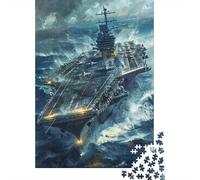 Jigsaw Puzzles 1000 Pieces for Adults Stormy Seas Aircraft Carrier Adult Jigsaw Relax Games Difficult Challenge Help The Brain Exercise 70x50cm/1000pcs