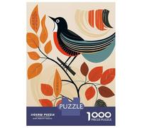 Jigsaw Puzzles 1000 Pieces for Adults Stylized Bird on Branch Puzzles for Adults Family Games Wall Decoration Stress Reduction Gifts 52x38cm/1000pcs