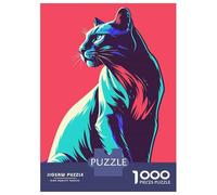 Jigsaw Puzzles 1000 Pieces for Adults Stylized Cat Portrait with Bold Colors Puzzles for Adults Fun Games Improve Memory Deal As Gifts for The Whole Family 70x50cm/1000pcs