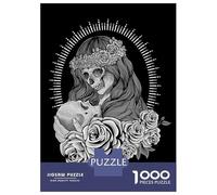 Jigsaw Puzzles 1000 Pieces for Adults Sugar Skull Adult Jigsaw Relax Games Difficult Challenge Help The Brain Exercise 38x26cm/1000pcs