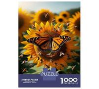 Jigsaw Puzzles 1000 Pieces for Adults Sunflower Butterfly Garden Decor Jigsaws for Adults Fun Games A Work of Art Deal As Gifts for The Whole Family 38x26cm/1000pcs