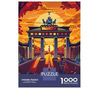 Jigsaw Puzzles 1000 Pieces for Adults Sunset at The Berlin Gate Puzzles for Adults Family Games Wall Decoration Stress Reduction Gifts 52x38cm/1000pcs