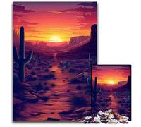 Jigsaw Puzzles 1000 Pieces for Adults Sunset in The Desert Challenging Puzzles for Mother'S Day, Birthdays, Christmas 50x75CM/19.68x29.52inch