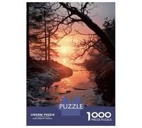 Jigsaw Puzzles 1000 Pieces for Adults Sunset over Frozen River Adult Puzzles Relaxing Games But Fun And Humorous for Birthday, Chrismas 70x50cm/1000pcs