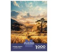 Jigsaw Puzzles 1000 Pieces for Adults Sunset Torii Meadow Adult Jigsaw Relax Games Difficult Challenge Help The Brain Exercise 70x50cm/1000pcs