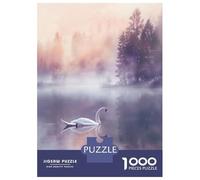 Jigsaw Puzzles 1000 Pieces for Adults Swans Dawn Serenity Puzzle for Adults Toy Wall Decor Hand Speed Race Stress Reduction Gifts 70x50cm/1000pcs