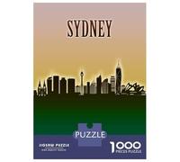 Jigsaw Puzzles 1000 Pieces for Adults Sydney Skyline Minimal Adult Jigsaw Relax Games Difficult Challenge Help The Brain Exercise 52x38cm/1000pcs