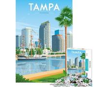 Jigsaw Puzzles 1000 Pieces for Adults Tampa Florida Skyline Relaxing Games Learning Educational Toys Secret Santa Gifts Family Activities (size 38x26cm)