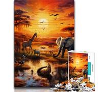 Jigsaw Puzzles 1000 Pieces for Adults Teens African Animals Adult Jigsaw,Educational Games Home Decoration Suitable for Desktop Decoration 38x26cm